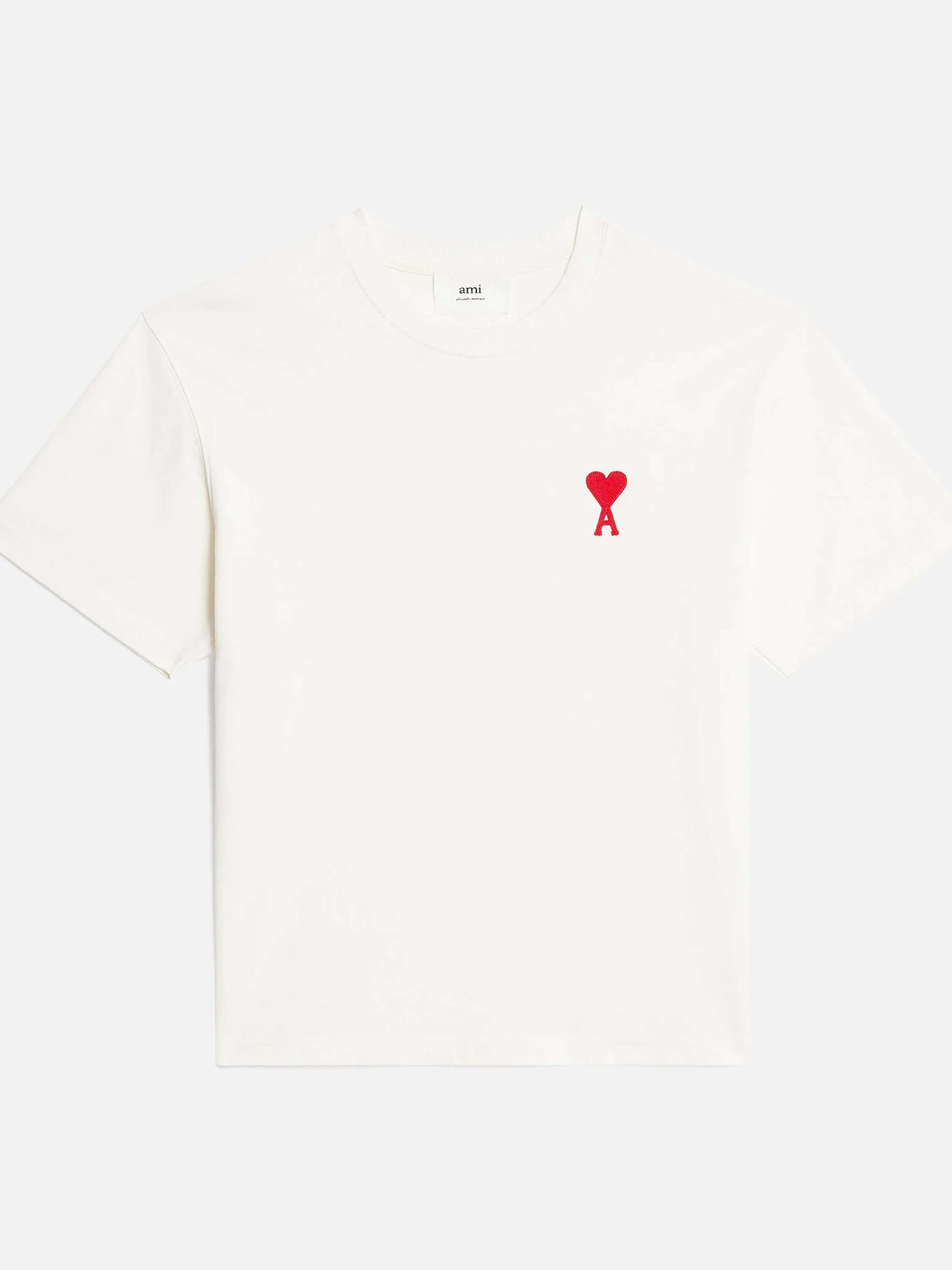 AMI Paris Shirts & Tops | Oversize T-Shirt natur weiß rotes de Coeur | UTS004.726 175 natural / ADAM/EVE