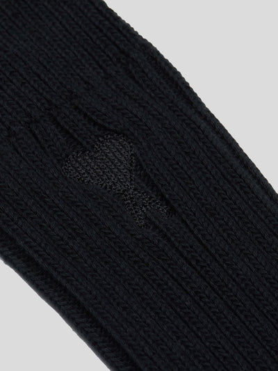 AMI Paris Socken | gerippte Socken AMI de Coeur in schwarz | USC603.379 001 black / ADAM/EVE