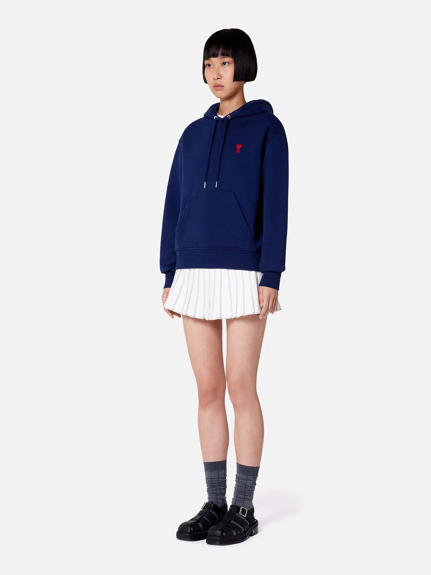 AMI Paris Sweat | Hoodie de Coeur navy | USW200.730 254 bleu nautique / ADAM/EVE