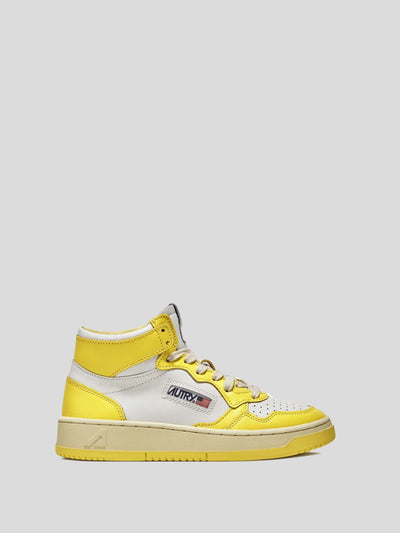 Autry Sneaker | Mid Top Sneaker Medalist gelb-weiß AUMW WB23 | AUMW WB23 yellow / ADAM/EVE