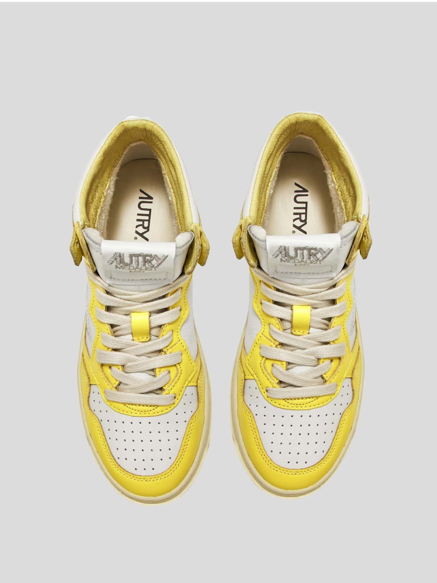 Autry Sneaker | Mid Top Sneaker Medalist gelb-weiß AUMW WB23 | AUMW WB23 yellow / ADAM/EVE