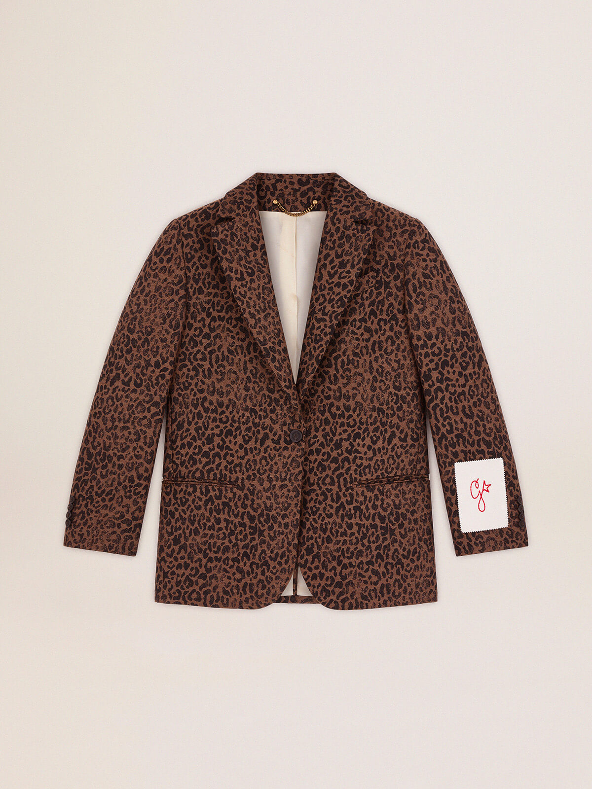 Golden Goose Blazer | Tom Boy Blazer aus Jacquard mit Animal-Motiv | GWP00577.P000651.81402 / ADAM/EVE