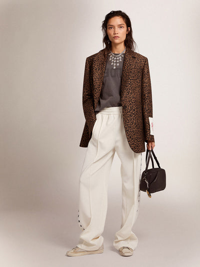 Golden Goose Blazer | Tom Boy Blazer aus Jacquard mit Animal-Motiv | GWP00577.P000651.81402 / ADAM/EVE