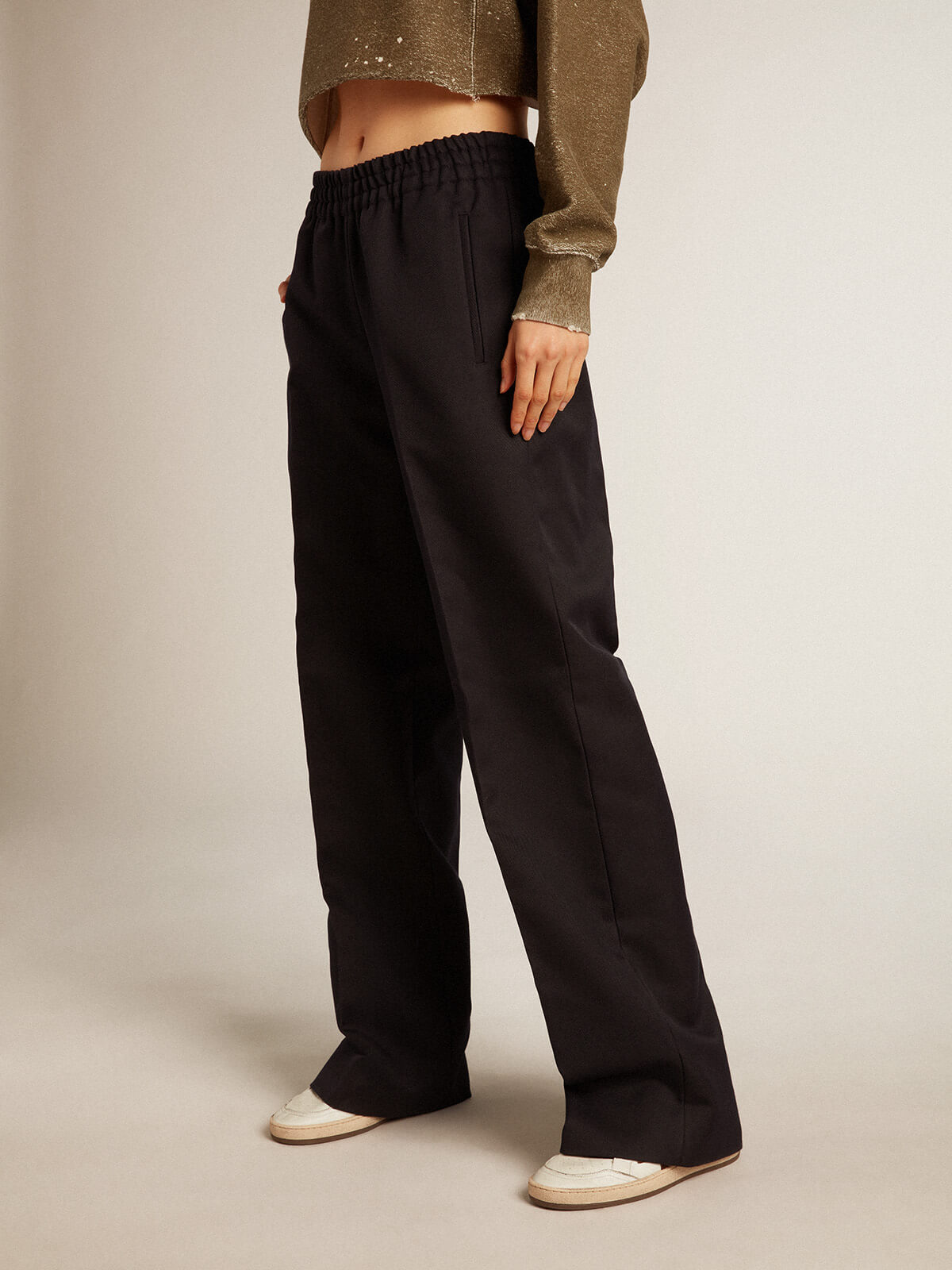 Golden Goose Hosen | Hose Jogger aus Wollgabardine in dunkelblau | GWP00821.P000620.50486 / ADAM/EVE