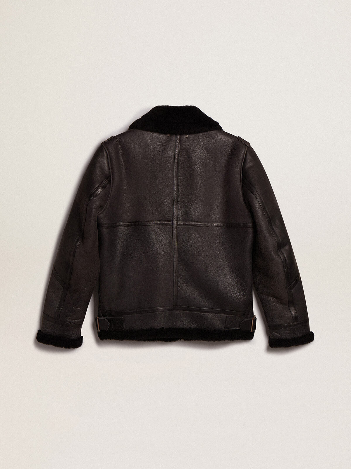 Golden Goose Jacken | Lammfelljacke in vintage schwarz-braun | GMP00306.P001192.90100 / ADAM/EVE