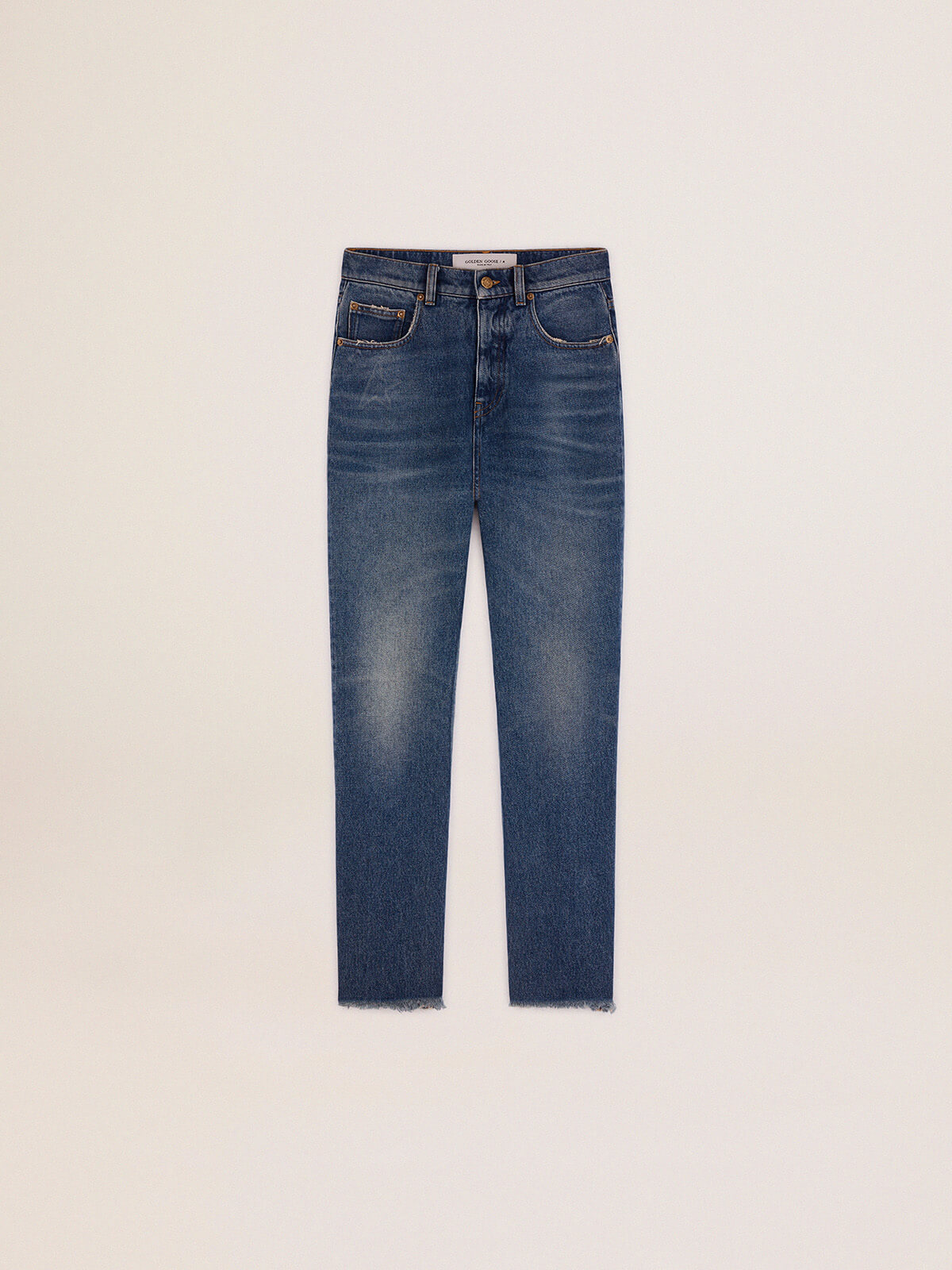 Golden Goose Jeans | Cropped Flare Jeans medium Stone Washed Denim | GWP00843.P000621.50100 / ADAM/EVE