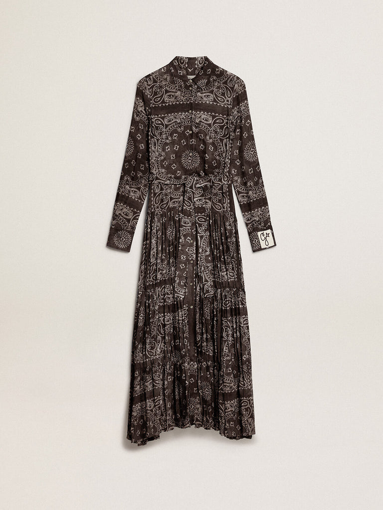 Golden Goose Kleid im Bandana-Paisley Print in anthrazit - ADAM/EVE