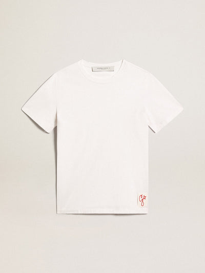 Golden Goose Shirts & Polos | T-Shirt im distressed-Finish in weiß | GMP01220.P000638.10363 / ADAM/EVE