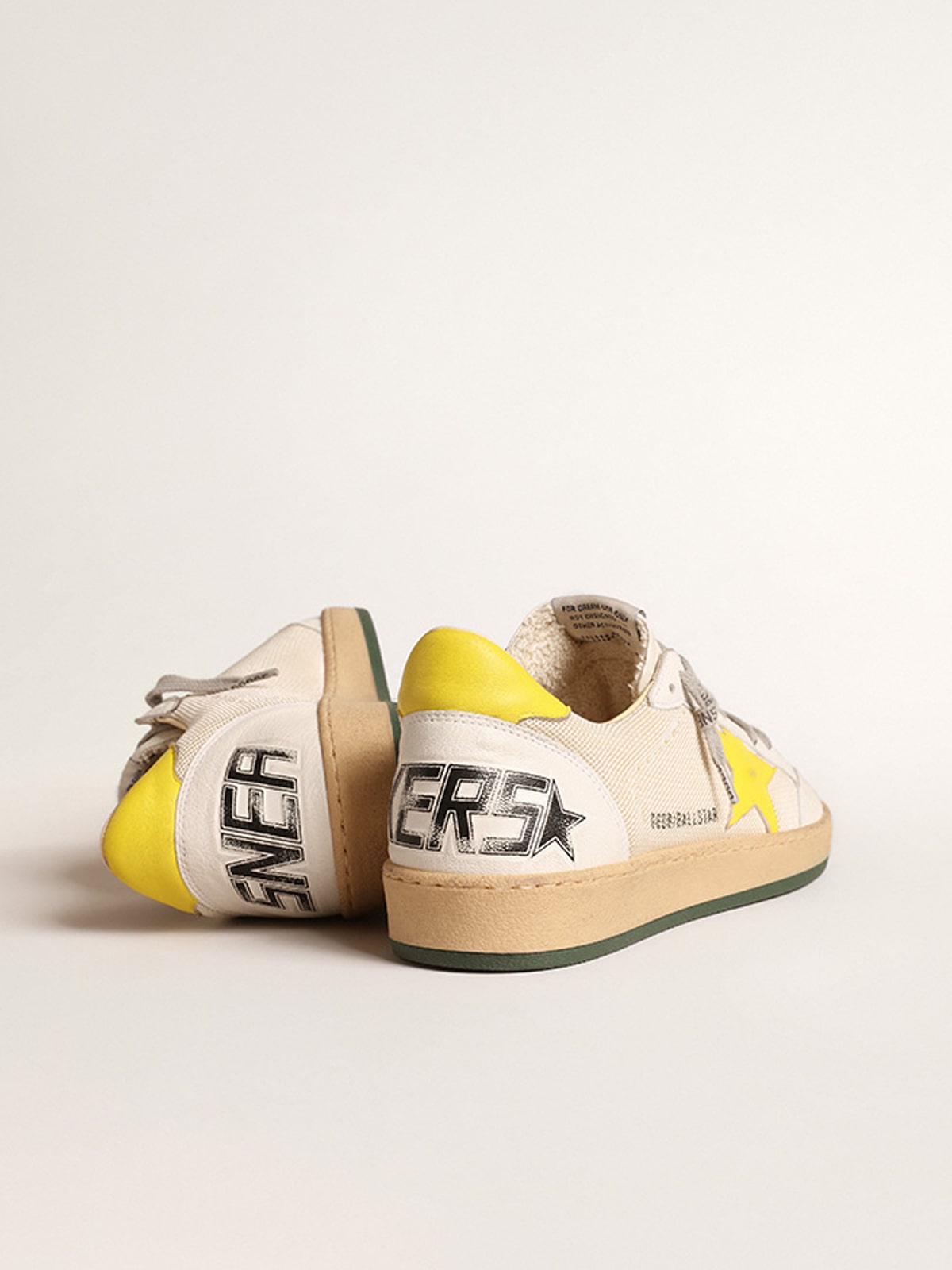 Golden Goose Sneaker | Ball Star LTD Sneaker weiß / Mesh gelber Stern | GMF00117.F004761.82372 / ADAM/EVE