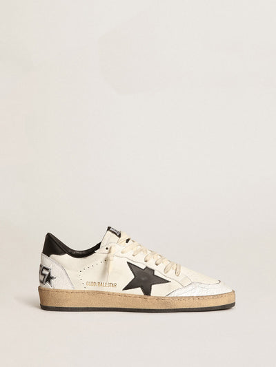 Golden Goose Sneaker | Ball Star Sneaker in weiß mit schwarzem Stern | GMF00117.F003771.10283 / ADAM/EVE