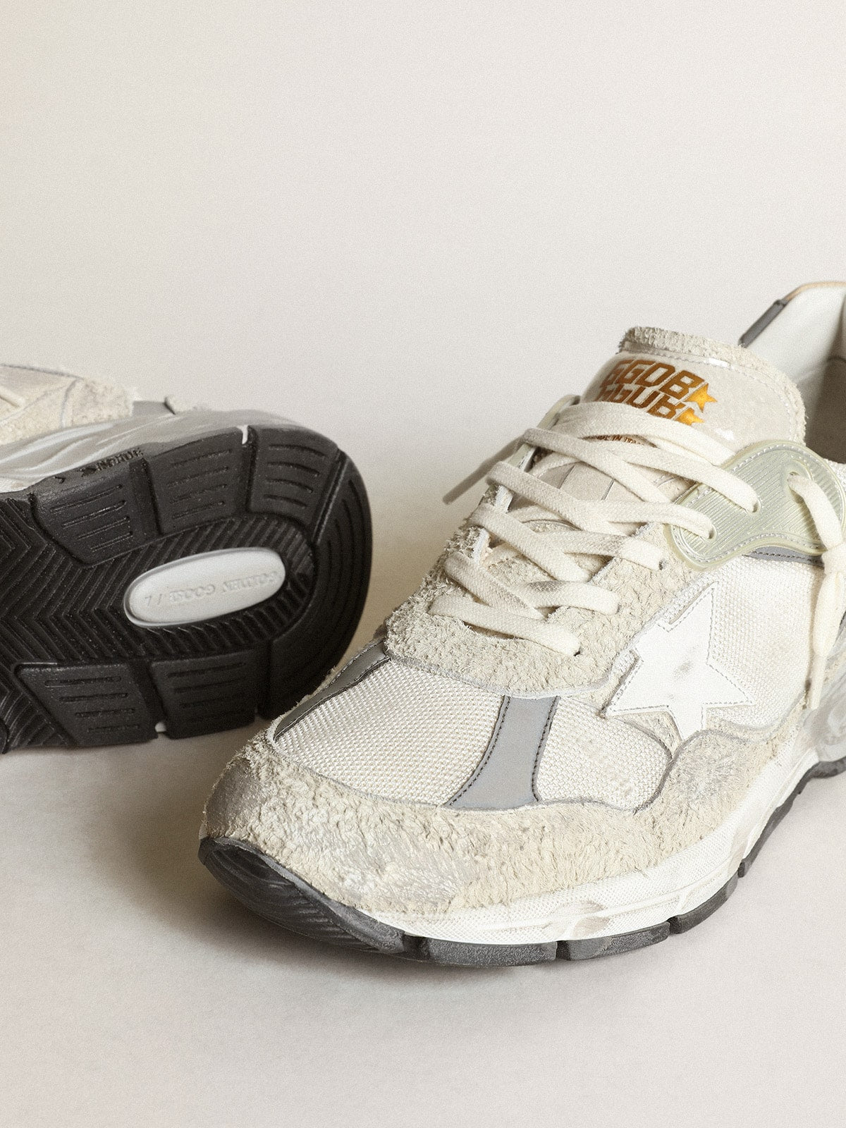 Golden Goose Sneaker | Dad-Star Sneaker aus weißem Mesh und Rauleder | GWF00199.F002156.80185 / ADAM/EVE