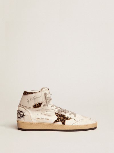 Golden Goose Sneaker | High Top Sky-Star Sneaker mit Leo Stern und Signatur weiß | GWF00230.F002193.10805 / ADAM/EVE