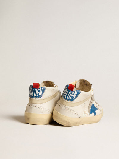 Golden Goose Sneaker | Mid Star Sneaker weiß mit blauem Stern | GMF00122.F004765.82374 / ADAM/EVE