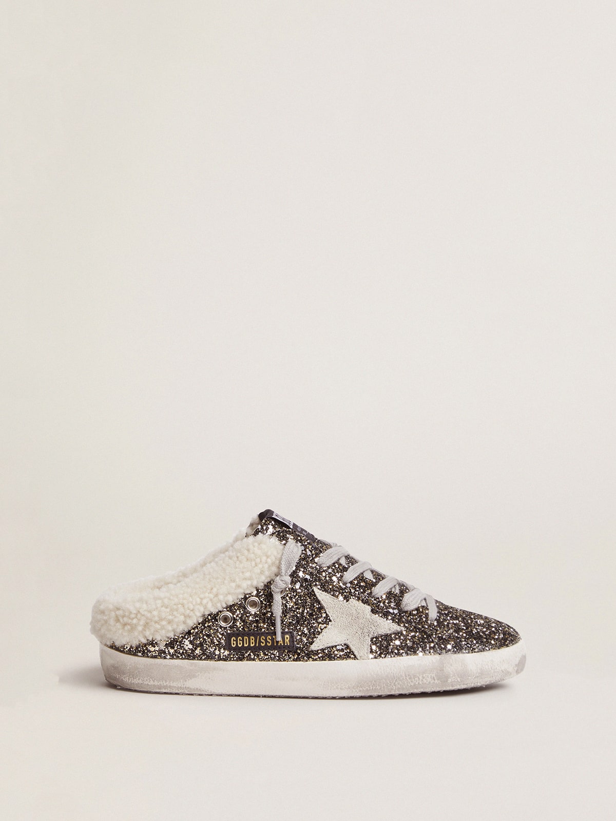 Golden Goose Sneaker | Super-Star Sabot Sneaker - Lammfell gefüttert - Glitzer | GWF00110.F000296.80293 / ADAM/EVE