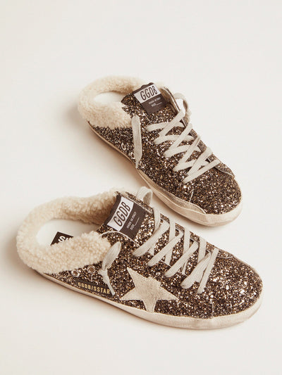 Golden Goose Sneaker | Super-Star Sabot Sneaker - Lammfell gefüttert - Glitzer | GWF00110.F000296.80293 / ADAM/EVE