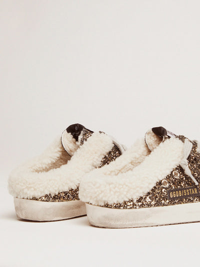 Golden Goose Sneaker | Super-Star Sabot Sneaker - Lammfell gefüttert - Glitzer | GWF00110.F000296.80293 / ADAM/EVE