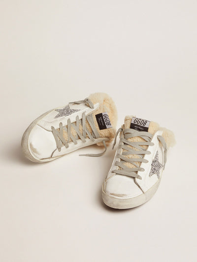 Golden Goose Sneaker | Super-Star Sabot Sneaker - Lammfell gefüttert - weiß | GWF00110.F002306.10224 / ADAM/EVE