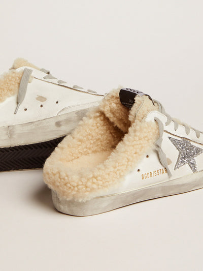 Golden Goose Sneaker | Super-Star Sabot Sneaker - Lammfell gefüttert - weiß | GWF00110.F002306.10224 / ADAM/EVE