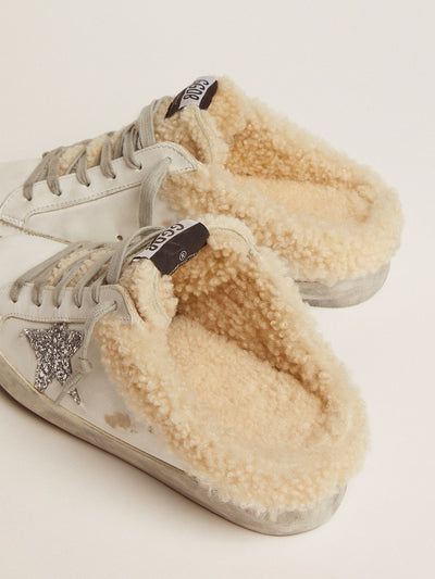 Golden Goose Sneaker | Super-Star Sabot Sneaker - Lammfell gefüttert - weiß | GWF00110.F002306.10224 / ADAM/EVE