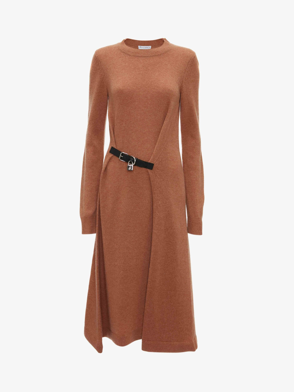 JW Anderson Kleider | Strickkleid Schloß-Lederriemen braun meliert | KW0953 YN0170 660 / ADAM/EVE