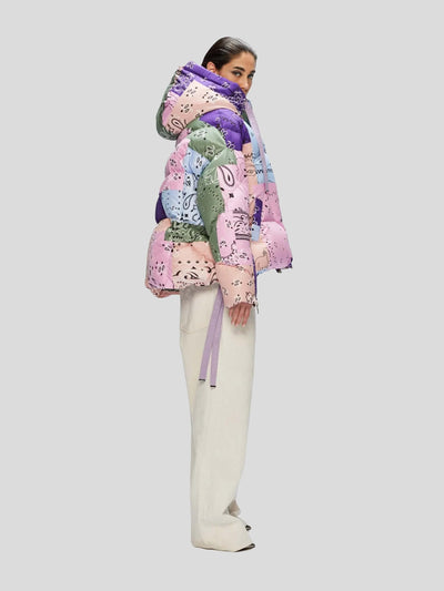 Khrisjoy Jacken | Puffer Daunenjacke Khris Bandana rosa-blau-purple | AFPW001N NYBDP MIX02 Bandana / ADAM/EVE