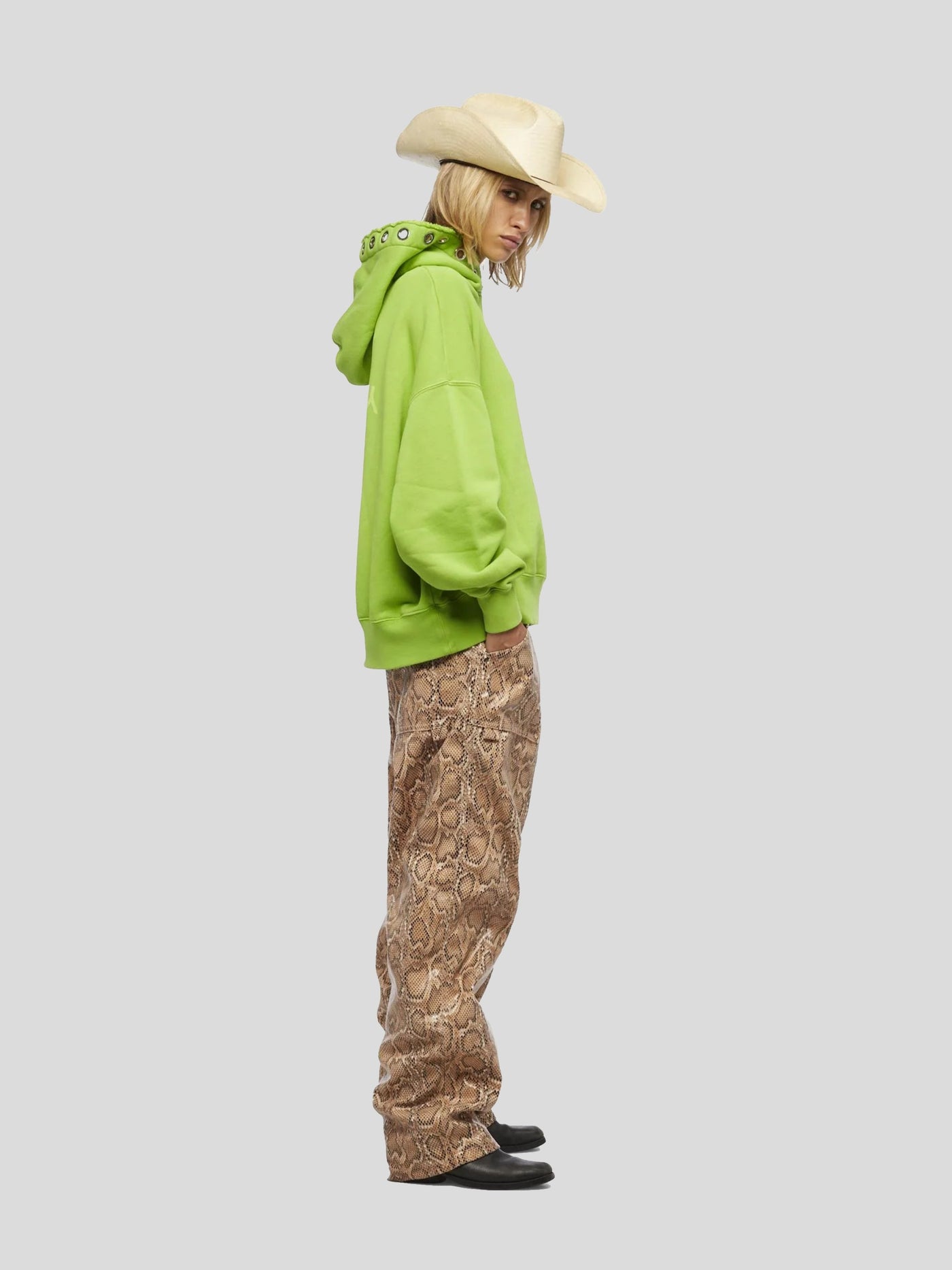 Khrisjoy Sweat | Hoodie Sweatshirt mit Nieten lime grün | ESW033 FL GRL02 lime green / ADAM/EVE