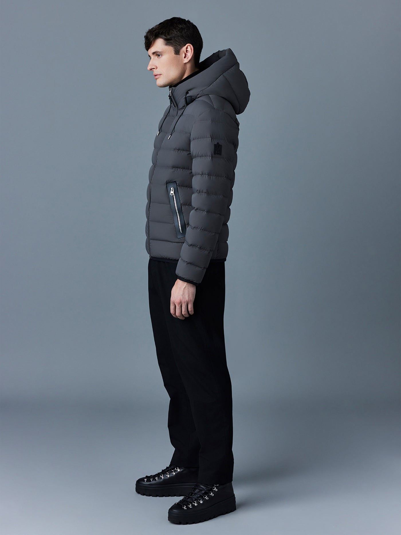 Stretch down jacket Jack in carbon gray