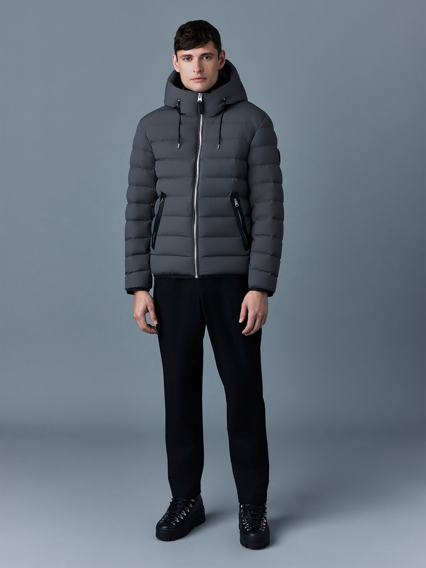 Stretch down jacket Jack in carbon gray