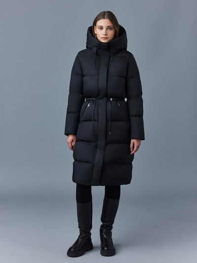 Ishani down coat in black