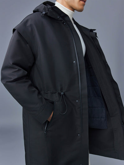 Edwin City rain down coat in black