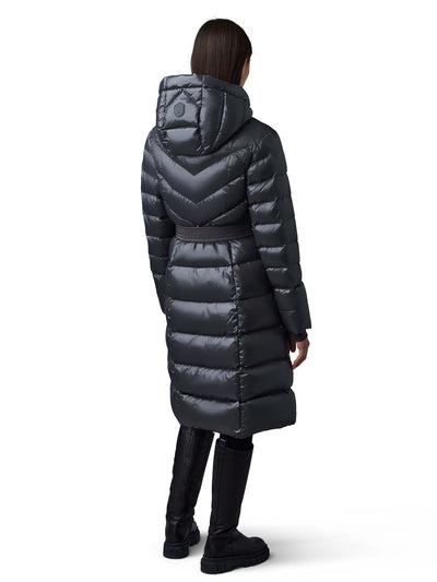 Coralia down coat in carbon gray