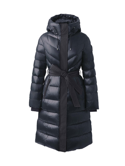 Coralia down coat in carbon gray