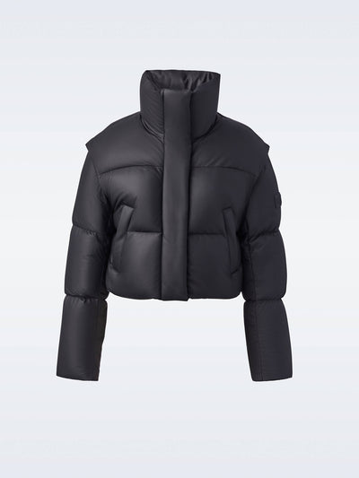 Leather down jacket Bailey-DL in black