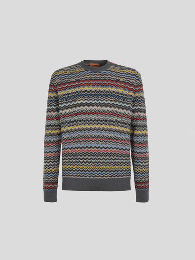 MISSONI Pullover & Strick | bunter ZigZag Pullover grau | US22WN0F/BK016D/S91B8 multi / ADAM/EVE