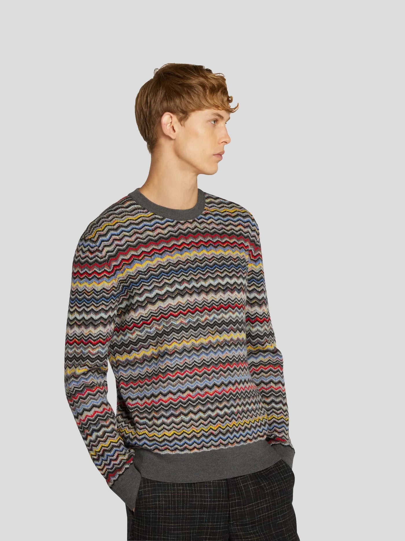 MISSONI Pullover & Strick | bunter ZigZag Pullover grau | US22WN0F/BK016D/S91B8 multi / ADAM/EVE