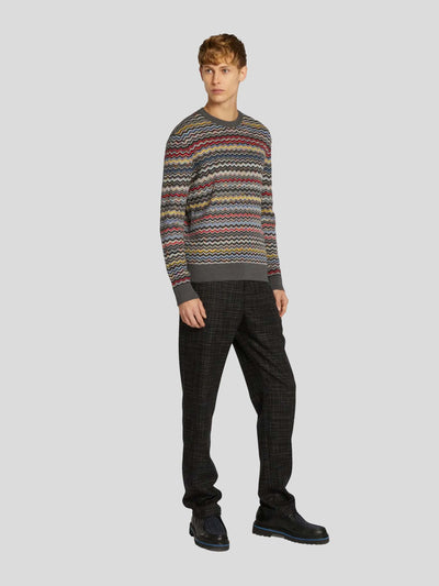 MISSONI Pullover & Strick | bunter ZigZag Pullover grau | US22WN0F/BK016D/S91B8 multi / ADAM/EVE