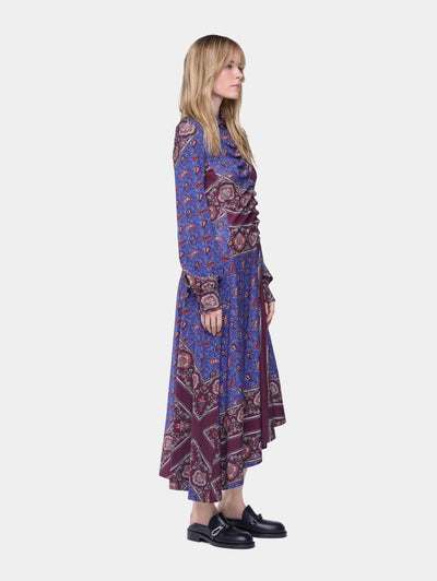 Kleid mit Knopfleiste in Bandana Paisley gemustert