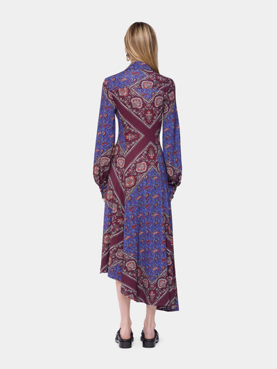 Kleid mit Knopfleiste in Bandana Paisley gemustert