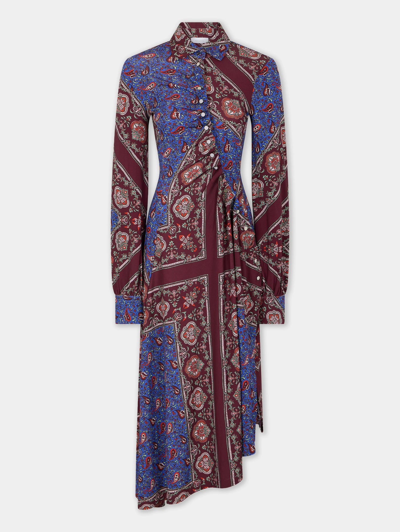 Kleid mit Knopfleiste in Bandana Paisley gemustert