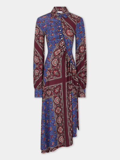 Kleid mit Knopfleiste in Bandana Paisley gemustert