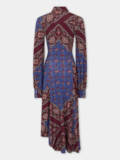 Kleid mit Knopfleiste in Bandana Paisley gemustert