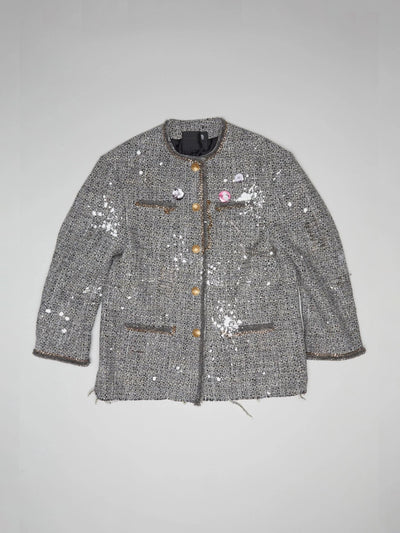 R13 Blazer | Tweed Jacket Slouch grau | R13 WR127-R273A / ADAM/EVE