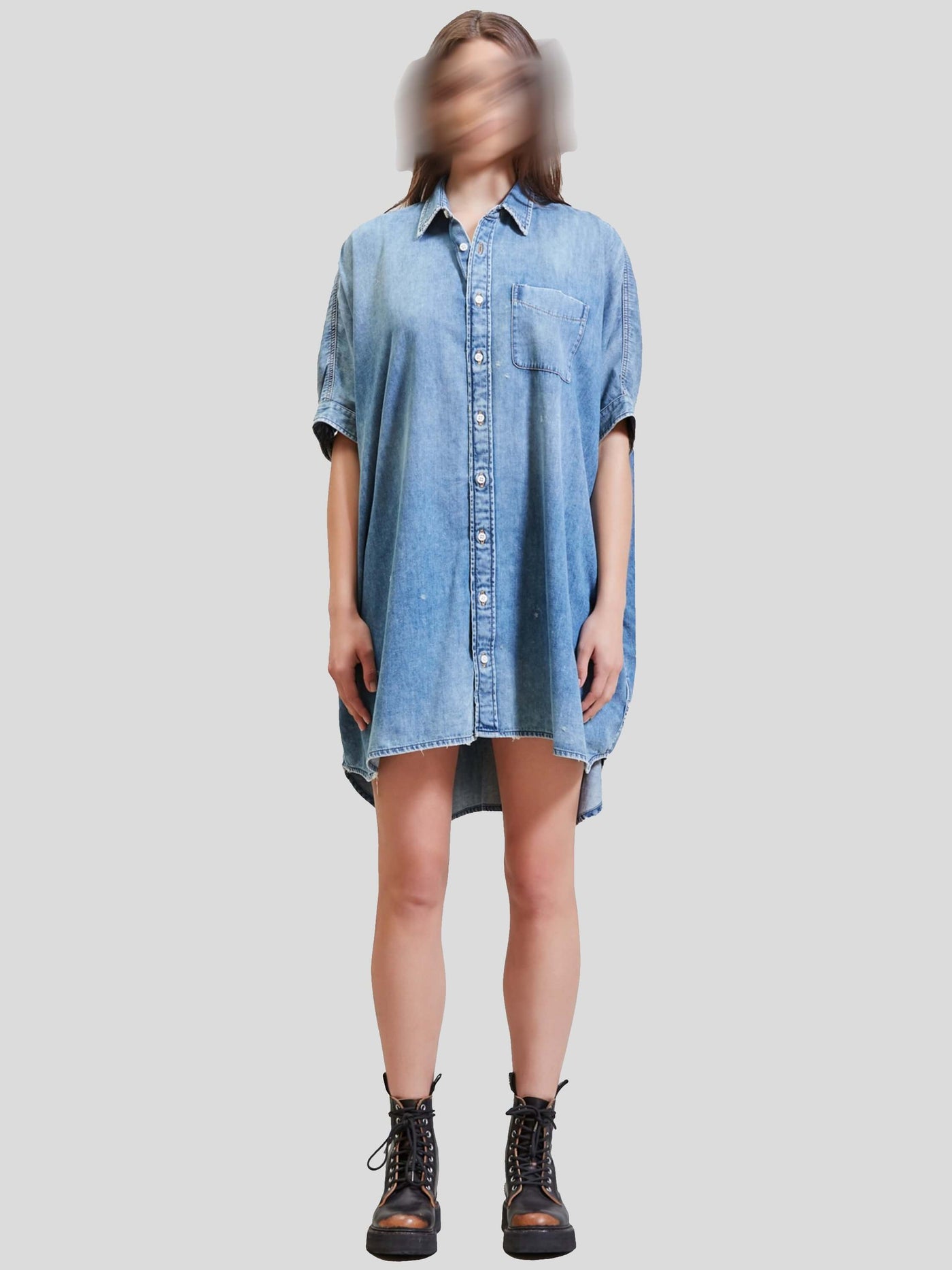 R13 Kleider | Oversize Boxy Jeanskleid chester-blau | 2 / ADAM/EVE