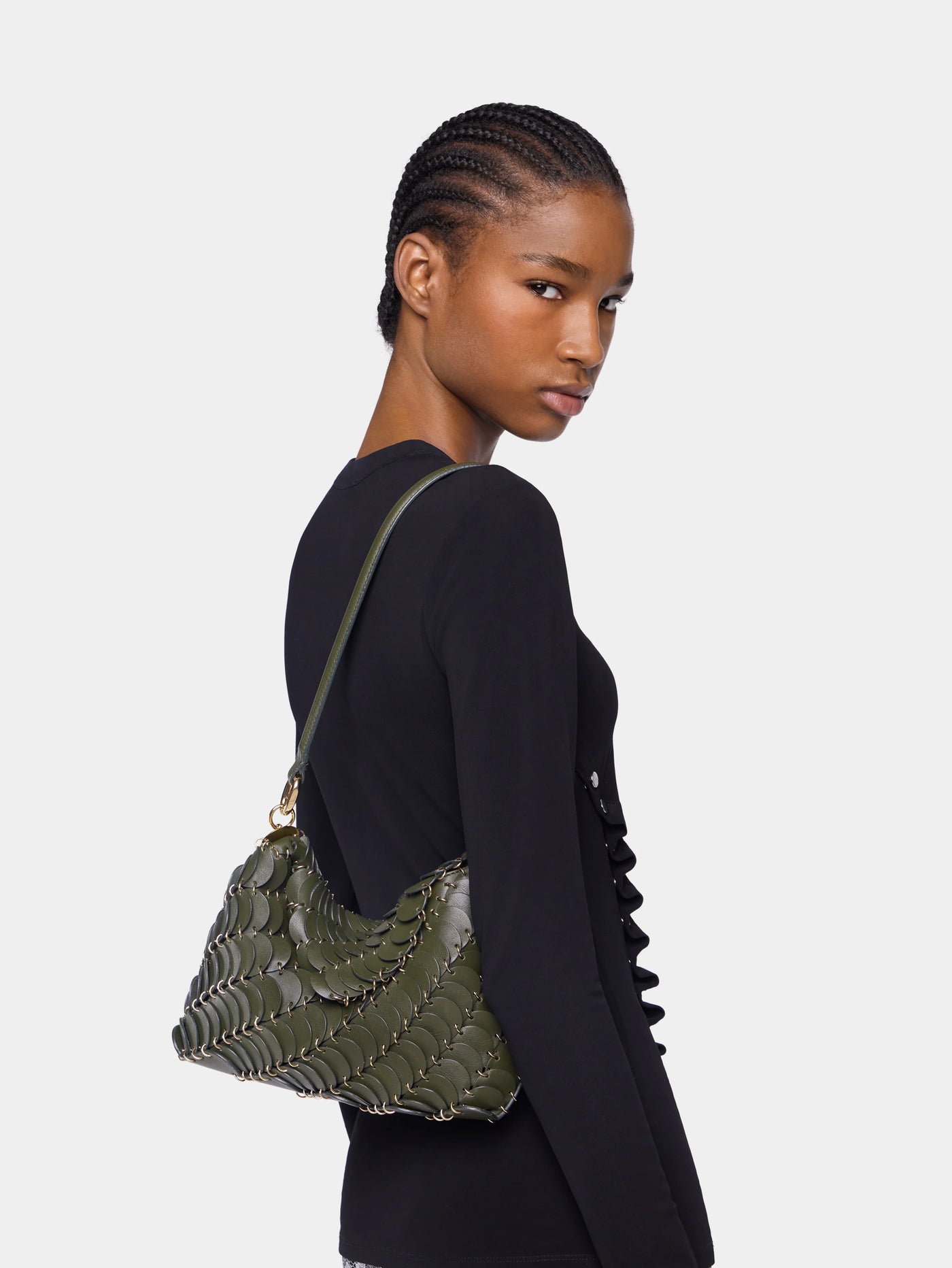 Pochette Tasche in khaki grün