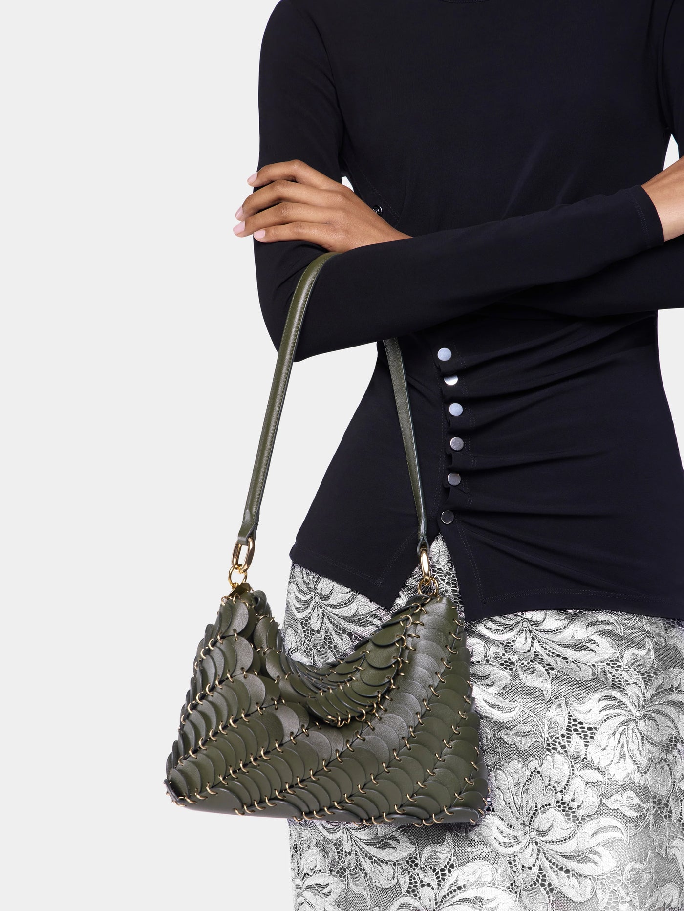 Pochette Tasche in khaki grün